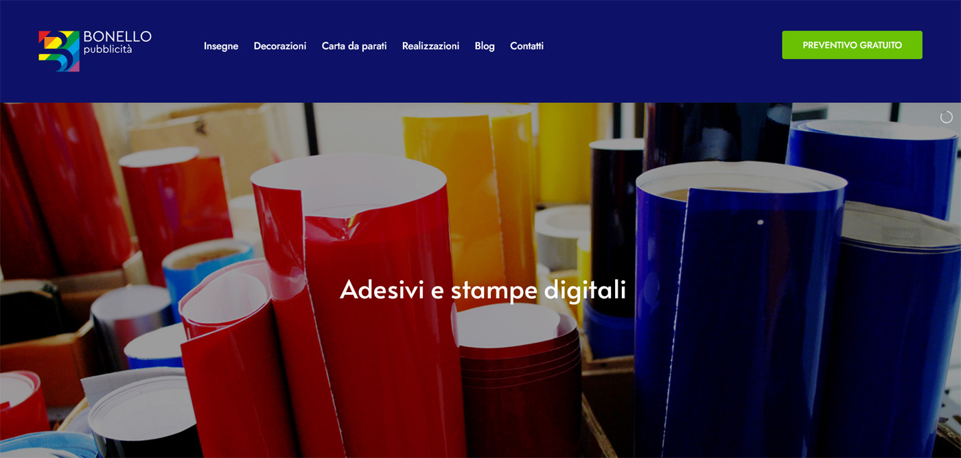 Sito web Bonello Pubblicità, insegne e grafica pubblicitaria a Padova