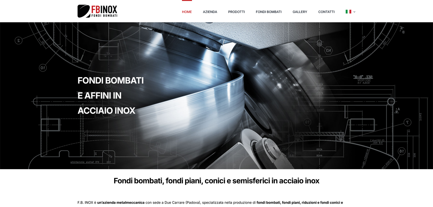 Sito web FB Inox, azienda di lavorazione acciaio inox a Padova